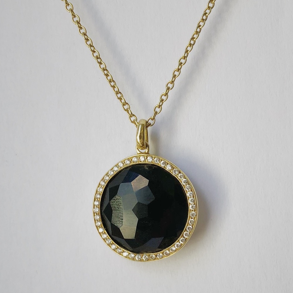IPPOLITA Large Lollipop Onyx and Diamond 18k gold